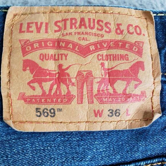 Levi’s Jean Shorts 569 Size 36 Men’s Denim Medium Wash 5-Pocket Jorts Denim - Picture 7 of 10